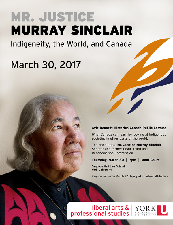 Mr. Justice Murray Sinclair, Indigeneity, the World, and Canada, March 30, 2017